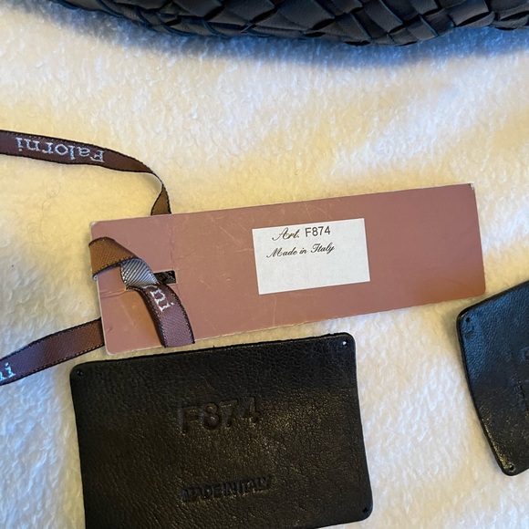 Falor falorni $995 black leather woven hobo shoulder bag Italy - Picture 10 of 13